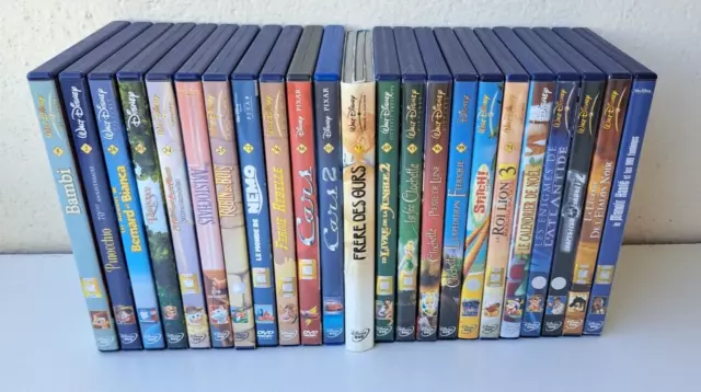 Gros Lot De 23 Dvd Walt Disney " Bambi,Pinocchio,Robin Des Bois,Aristochats,Cars