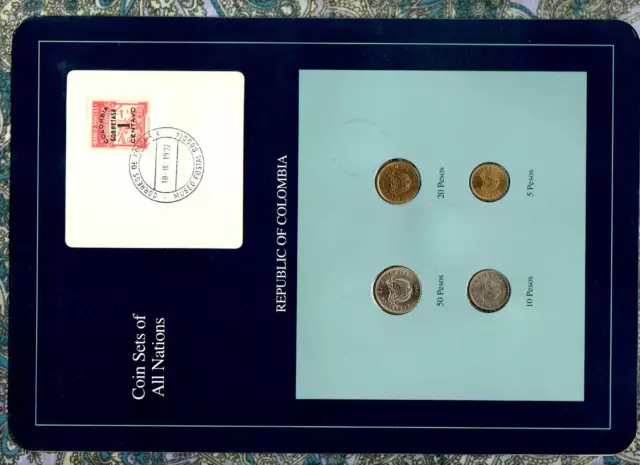 Coin Sets of All Nations Colombia UNC 20,10 Pesos 1991 50,5 Pesos 1990