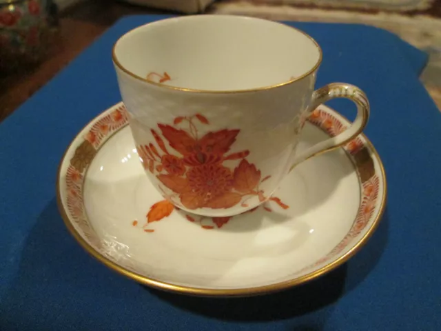 Herend Cup and Saucer Chinese Bouquet Rust