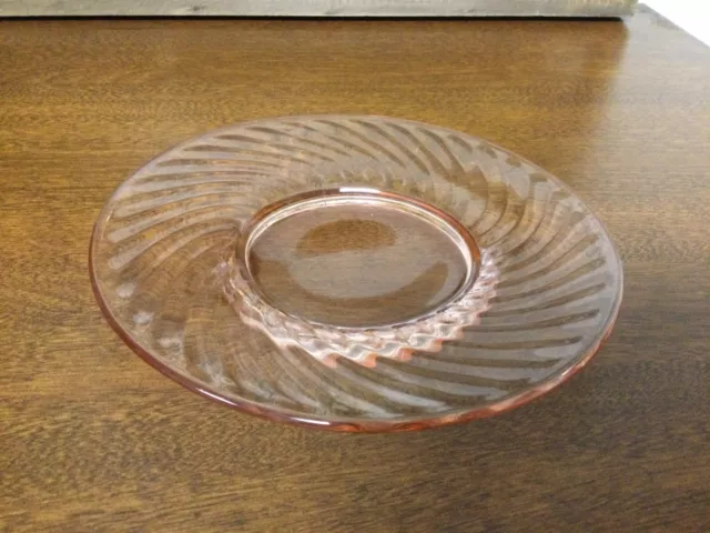 Vintage Imperial Glass Twisted Optic Pink Depression glass Plate