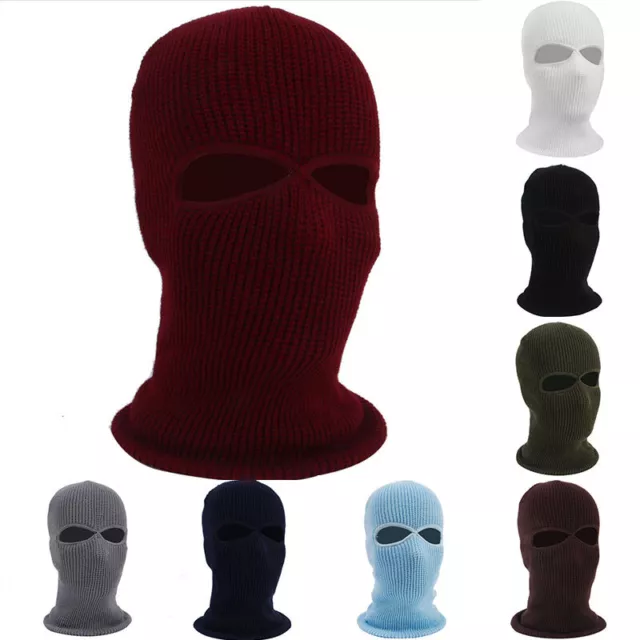 Maschera Integrale 2 Fori Berretto Da Sci Invernale Cappello Passamontagna ☆