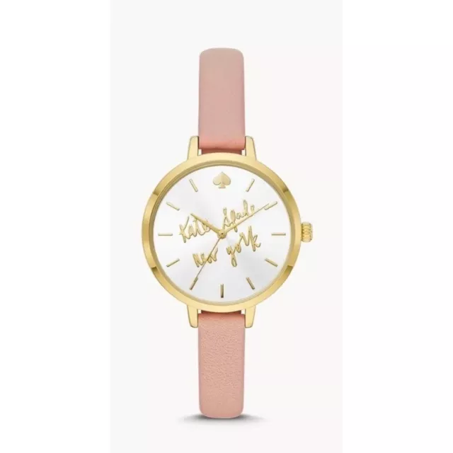 Kate Spade New York Women's Metro Three-Hand Blush Leather Watch Only NWD