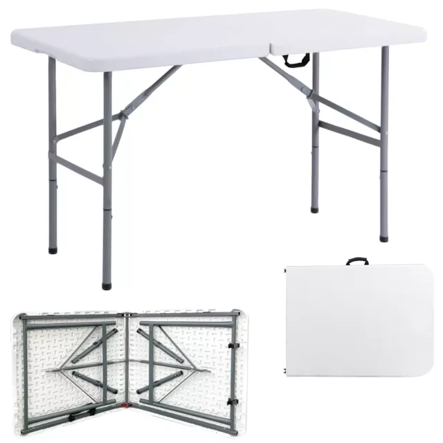 4Ft Heavy Duty Folding Table Portable Plastic New Camping Garden Party Catering