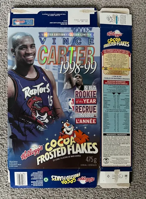 Vince Carter 1998-99 Cocoa Frosted Flakes Cereal Box - Limited Edition