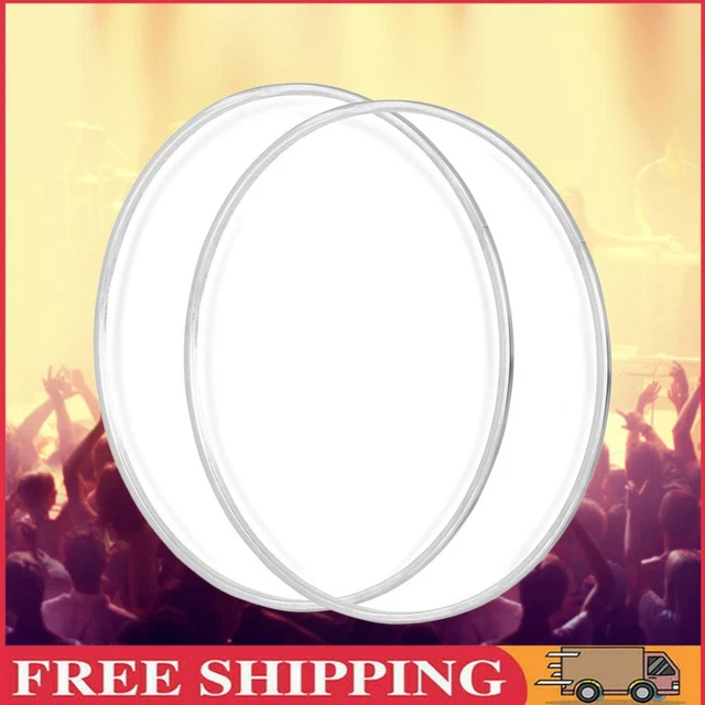2pcs Drum Skin Polyester Film Drum Skin Percussion Instrument Part (Transparent)