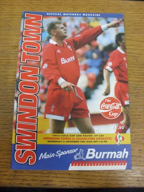 21/09/1994 Swindon Town v Charlton Athletic [Football League Cup] . All UK order