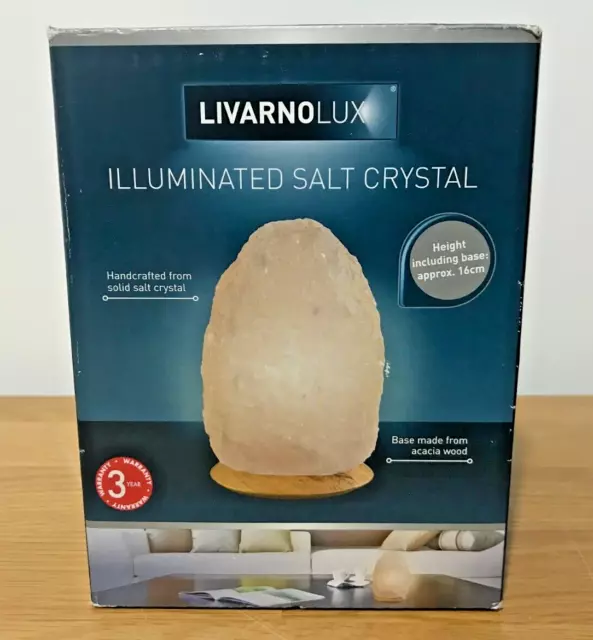 LIVARNO LUX ILLUMINATED Salt Crystal Planet Lamp With Acacia Wood Base 24.99 PicClick UK