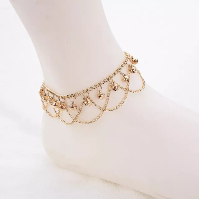 18K Gold Plated Bead Chain Anklet Bracelet Barefoot Beach Foot Sandal