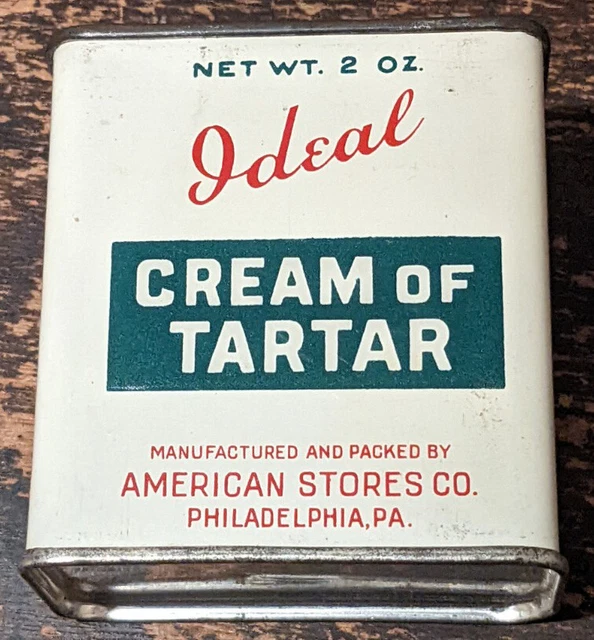 IDEAL CREAM OF Tartar 2 oz Spice TinVintageAmerican Stores Co