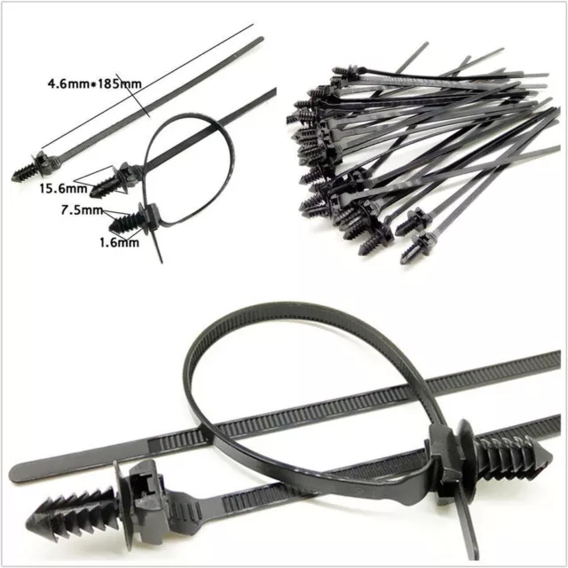 50 X Nylon Car SUV Tie Wrap Cable Fastening Clips Self-locking Bundled Wire Band