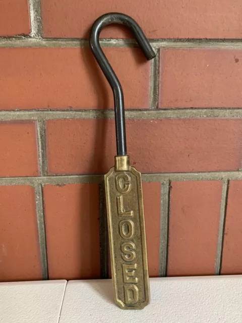 Solid Brass Open Closed Vintage Fireplace Damper Flue Pull Hook