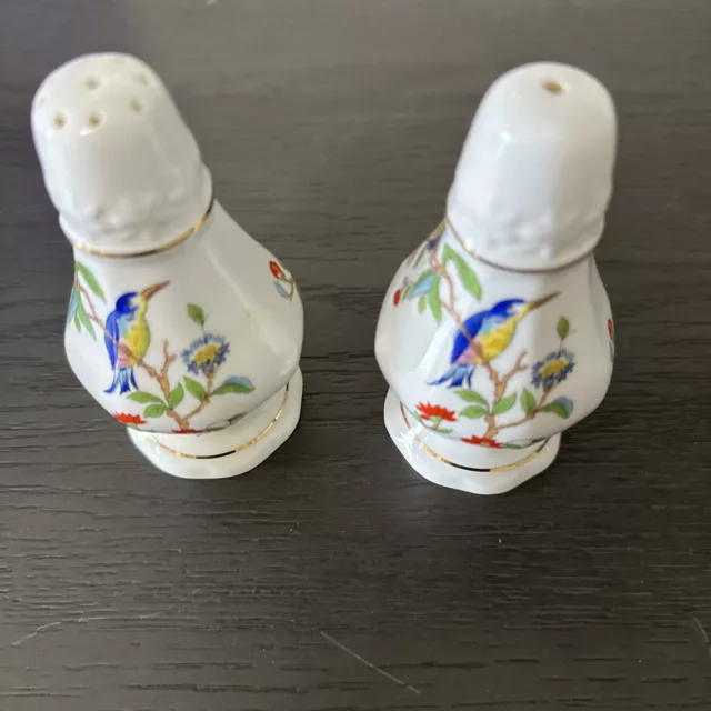 AYNSLEY England Pembroke Floral Birds Salt & Pepper Shakers