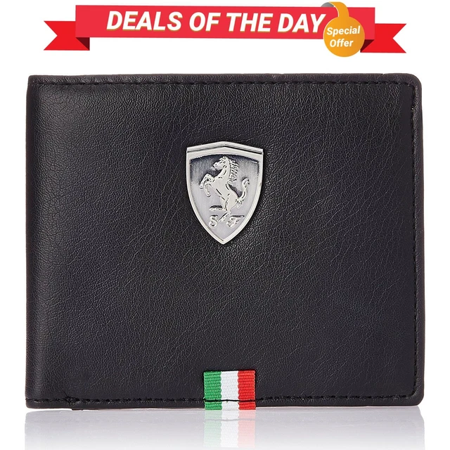 100% Brand New Authentic Puma Ferrari Bifold Leather Men Wallet || Gift || FLAG