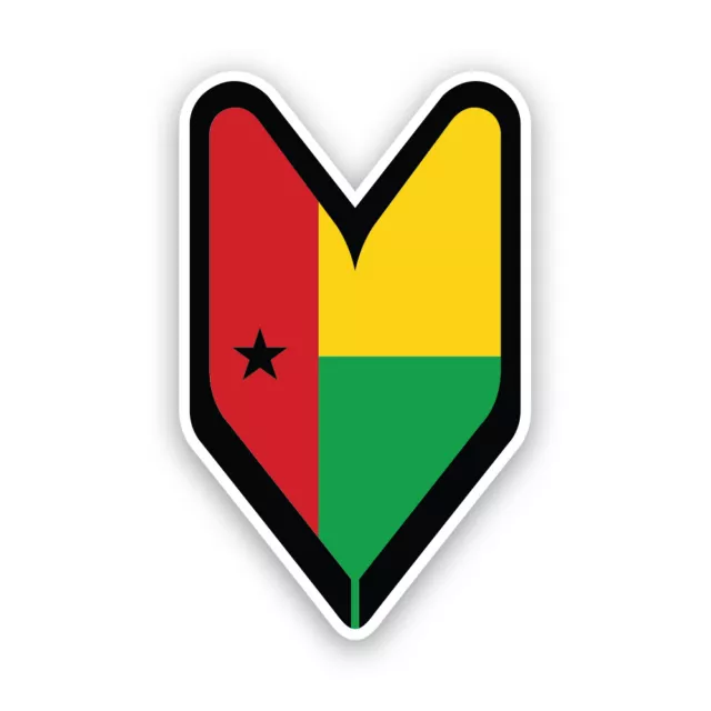 Guinea-Bissau Driver Badge Sticker Decal - wakaba green soshinoya jdm gnb gw