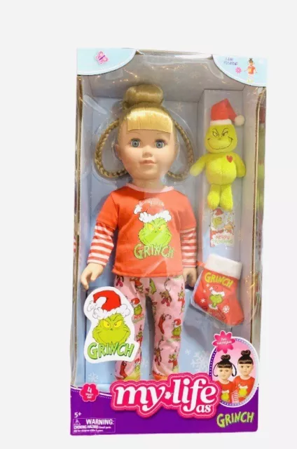 My Life As Poseable Grinch Sleepover 18 inch Doll, Blonde Hair, Blue Eyes - NEW