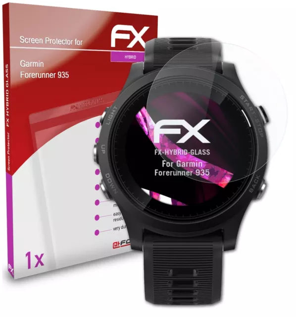 atFoliX Glasfolie für Garmin Forerunner 935 Panzerfolie 9H Schutzpanzer