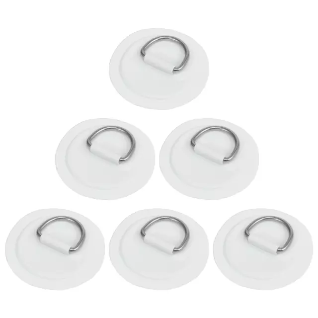 6 Piezas D Anillo Parche PVC Inoxidable Acero Redondo Forma Gris para Kayak