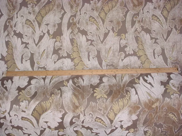 10-3/8Y Brunschwig & Fils Sandstone Floral Jacobean Velvet Upholstery Fabric