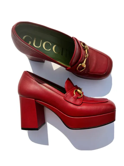 Gucci Horsebit Blood Red Platform Loafer 37