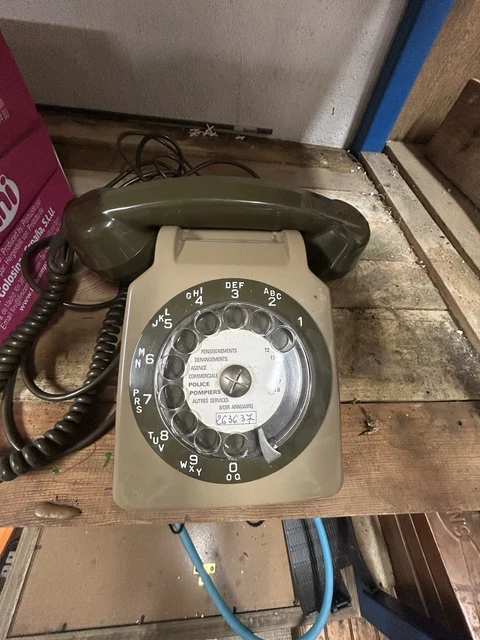 Ancien Téléphone Fixe Socotel S63 – Cadran à Gros Chiffres, Vintage, Déco Rétro