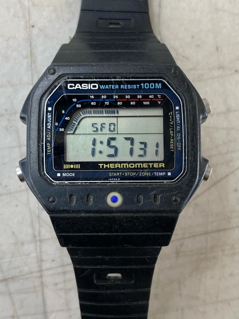 CASIO TS-150 DIGITAL Thermometer Watch Rare Vintage Japan