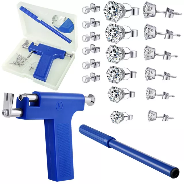 Professional Ear PIERCING GUN Body Nose Navel Tool Jewelry Kit Set with studs