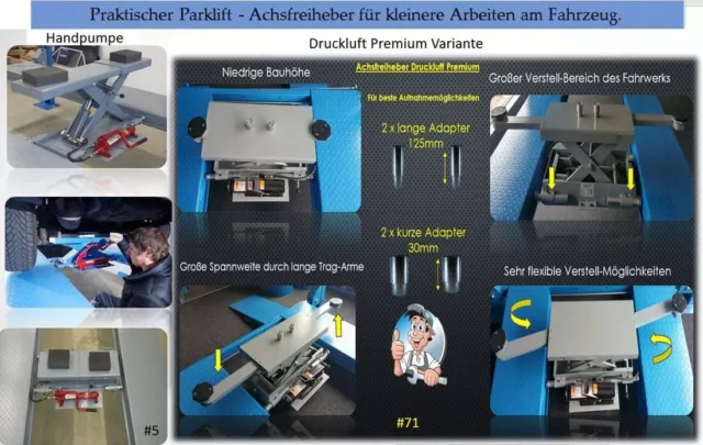 Achsfreiheber Grubenheber Wagenheber 4 Säulen Achsfreiheber 2500kg 3 Varianten T