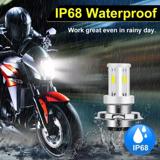Ceramic LED Motorcycle Headlight Bulb 6500K 1080LM Hi/Lo Beam COB Motorbike