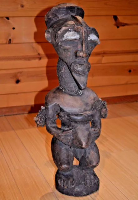 Antique African Songye Power Fetish Nkishi Figure Medicine Bundles Congo, Africa