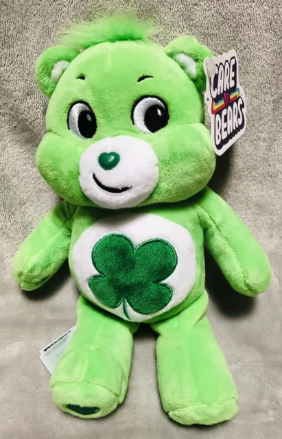 NEW Care Bears GOOD LUCK BEAR 10in Green Plush Stuffed Animal Toy
