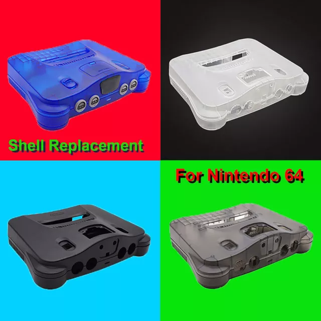 Full Housing Case Clear Shell Cover Kit Replacement For Nintendo 64 N64 Console