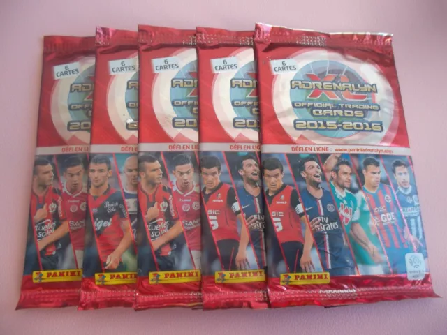 5 Packets Panini Adrenalyn 2015 2016 Ligue 1 Psg Om Rookie? Boosters