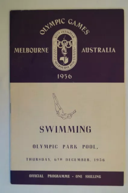 Olympic Games Collectable 1956 Melbourne Vintage Official Swimming Programme