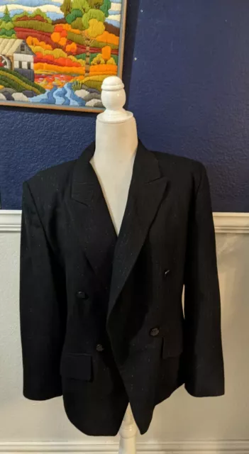 VTG Lord & Taylor Double Breasted 100% Pure Wool Blazer Jacket Sz 14 Large L