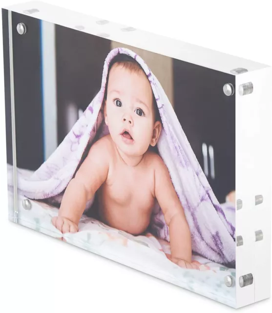 Acrylic Photo Frame/Block, Free Standing, Use Horizontally or Vertically