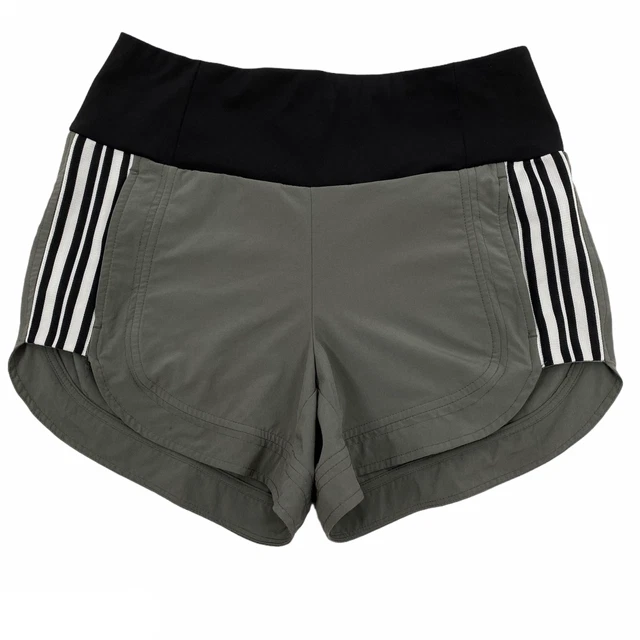 Athleta Ascender Shorts Green Side Striped Polyester Spandex Women's Size 2