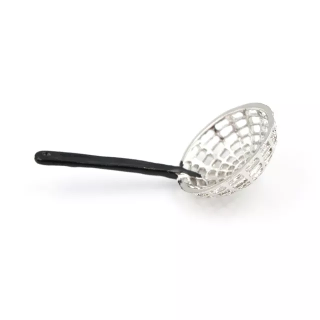 Dollhouse Miniature 1:12 Kitchen Decor Toy Kitchen Metal Colander Length 5cO'CA