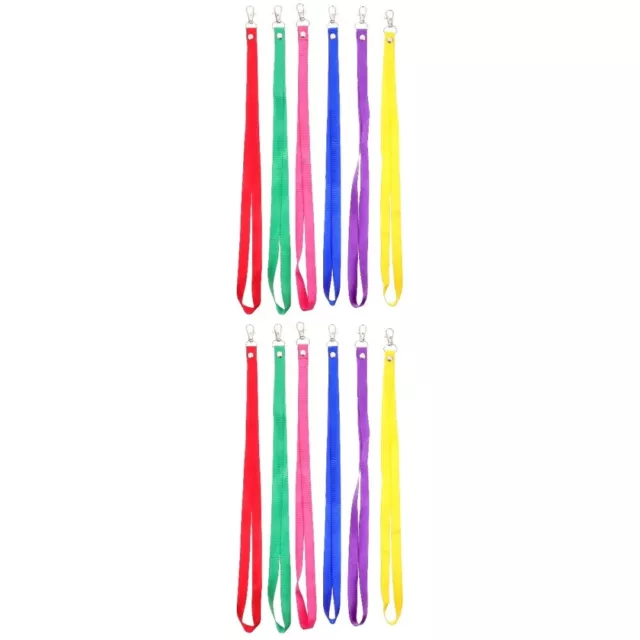 12 Pcs Colorful Lanyard Neck Lanyard Badge Card Ribbon Badge Cards Lanyards for