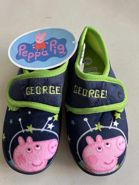 Peppa Pig George Faux Fur Lined Toddler unisex Slipper Size 10/26 NEW W TAGS