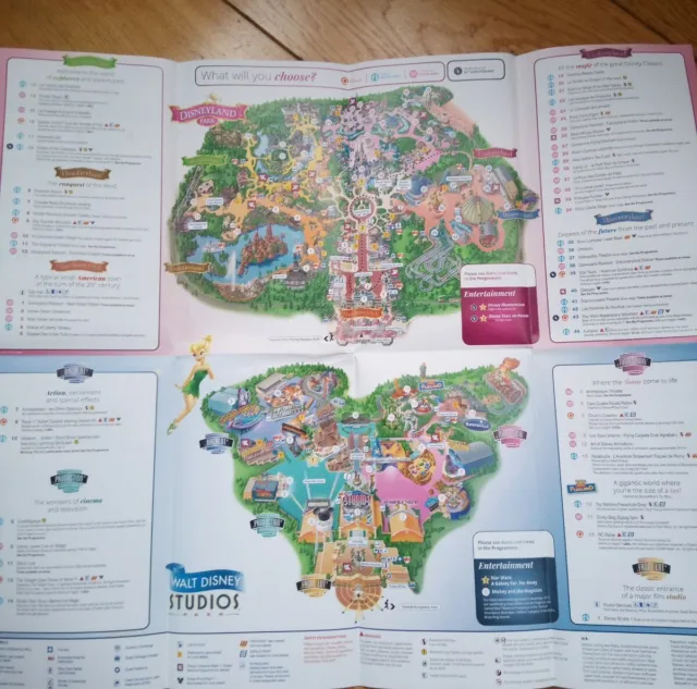 Disneyland Paris 25th Anniversary Map Guide to the two parks  New X 3 2017 3
