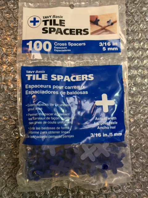 Tavy Basix Cross Tile Spacers 3/16in 5mm 100pc Pack Brand New