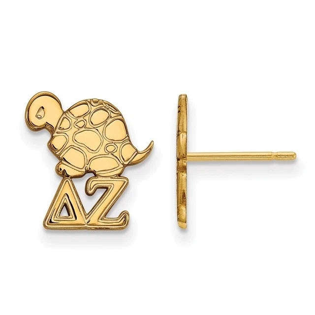 14K Plated Silver Delta Zeta Xs Post Earrings
