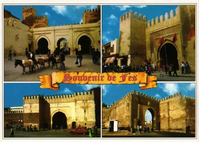 CPM AK MAROC Souvenir de Fes. Les celebres portes de la ville ancienne (342604)