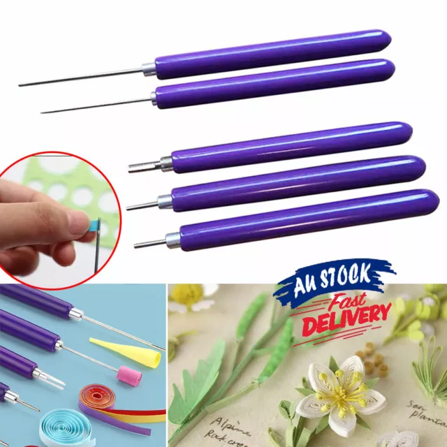 5Pcs Pen Handmade Kit Craft Tool Origami  DIY Slotted Paper Quilling Winder Roll