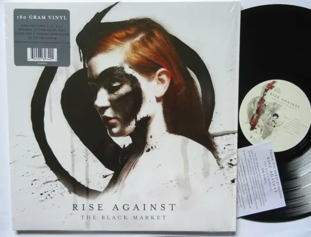 Rise Against The Black Market LP 180g Vinyl MP3 code + 10"x10" stencil - sealed