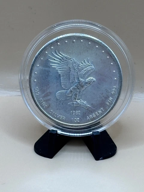 1982 VINTAGE MONEX International Silver Eagle 1oz .Argent 999 Fine