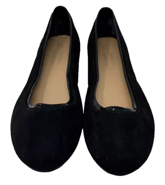 LC Lauren Conrad Women's Sheen Slip On Comfort Ballet Flats Black Size:9 99G 2