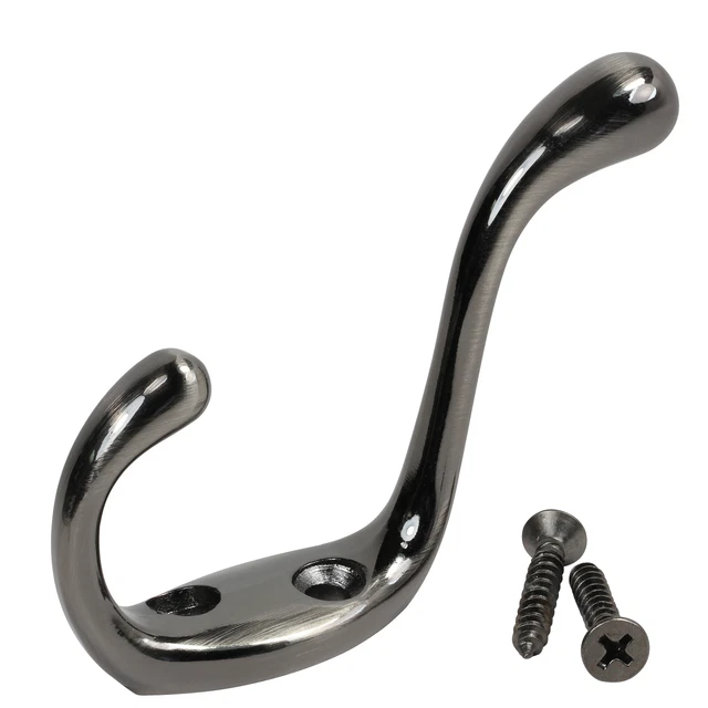 Rok Hardware Heavy Duty Coat Hook, 3-1/2", Antique Nickel