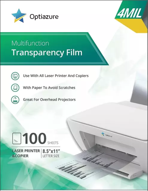 60 Sheets Transparency-Film Paper Clear for Overhead Projector, 100%