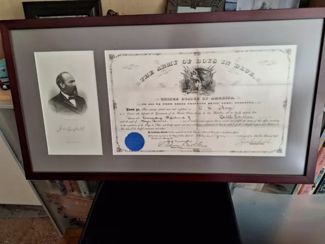 James A. Garfield, 1876 Autograph Document Signed, as GAR Commander-in-Chief